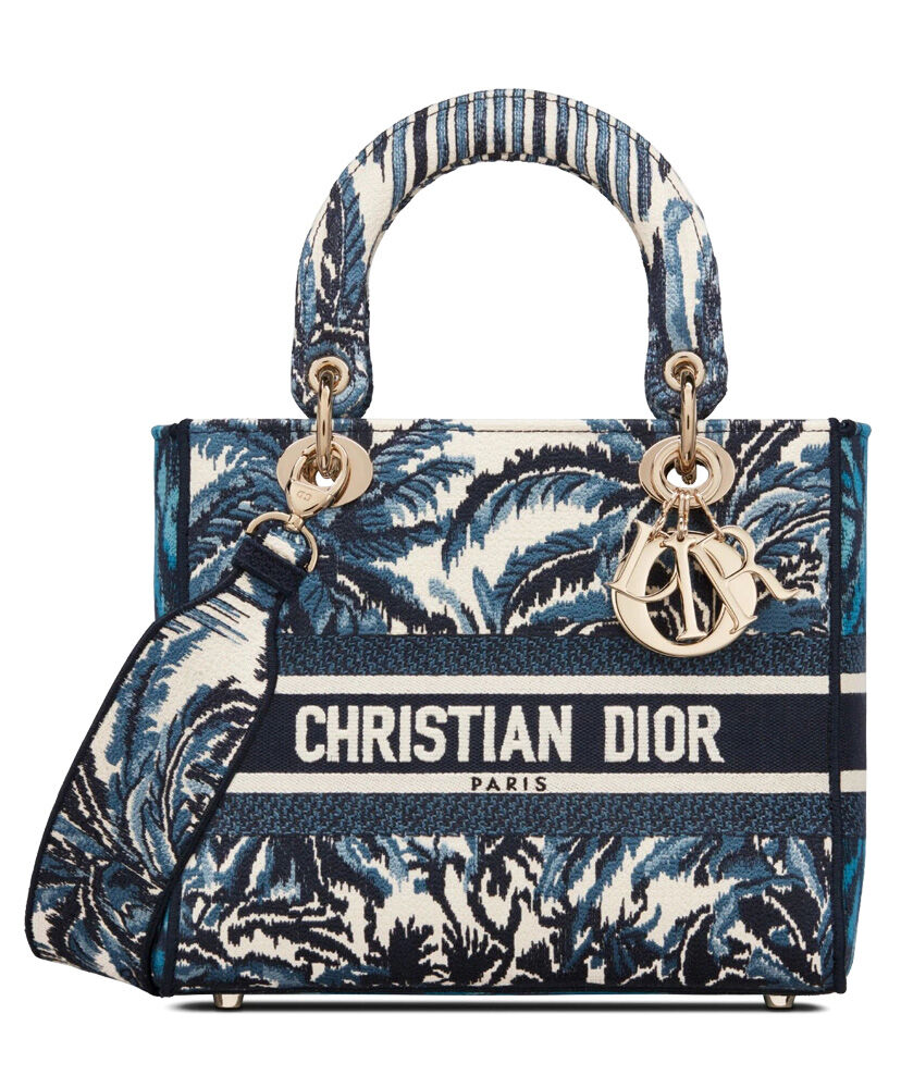 Christian Dior Medium Lady D lite Bag Canva Blue